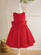 Duchesse-Linie/Princess-Linie Satin Tüll Knielang Blumenmädchenkleid 