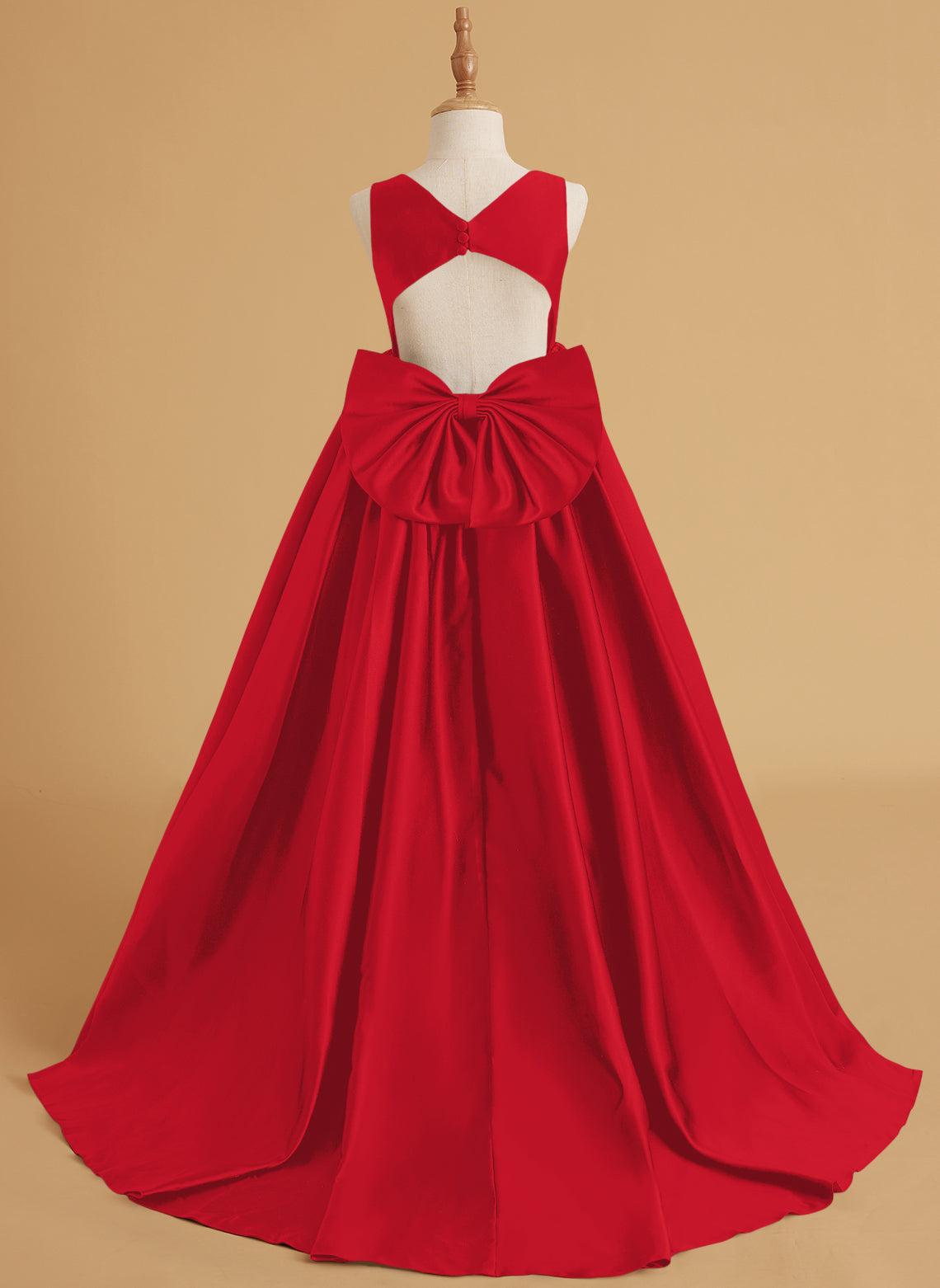 Duchesse-Linie/Princess-Linie Satin Sweep/Pinsel zug Blumenmädchenkleid 