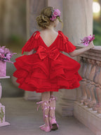 Vestido de fiesta/princesa de tul hasta la rodilla para niña de las flores de cumpleaños