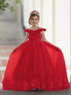 Vestido de fiesta/princesa de encaje con cola larga, color rosa, para cumpleaños