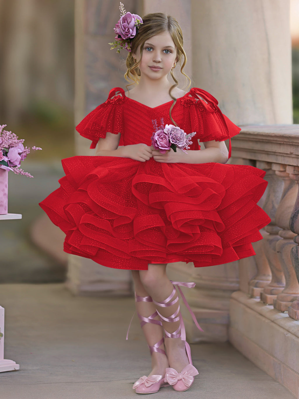 Ballkleid/Princess-Linie Tüll Knielang Geburtstagskleid für Blumenmädchen 