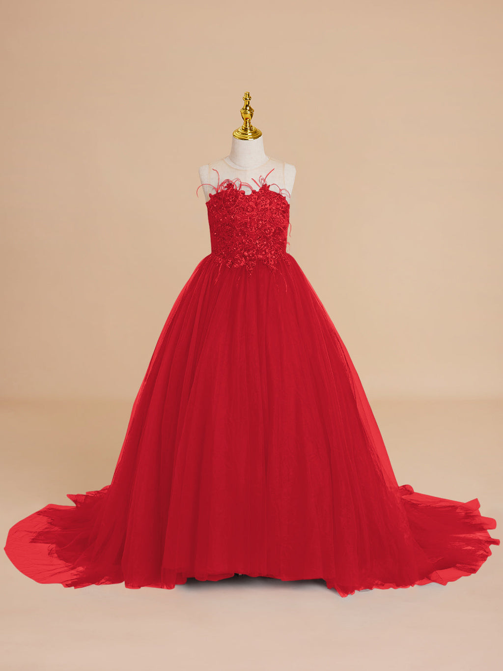 Duchesse-Linie/Princess-Linie Tüll Sweep/Pinsel zug Blumenmädchenkleid 