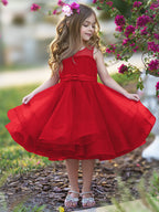 Vestido de fiesta/princesa de tul hasta la rodilla para niña de las flores