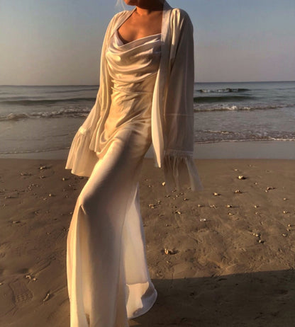 Rhiannon Pure White Silk Dress