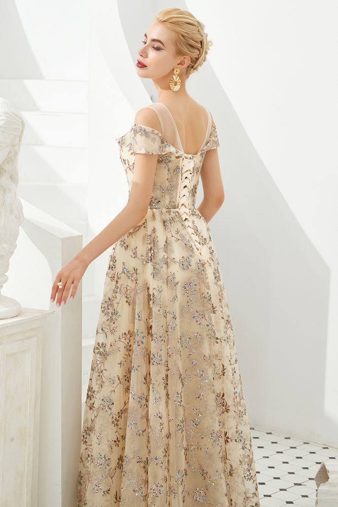 Vestido romántico floral de manga corta para fiesta de noche de primavera, largo hasta el suelo, para baile
