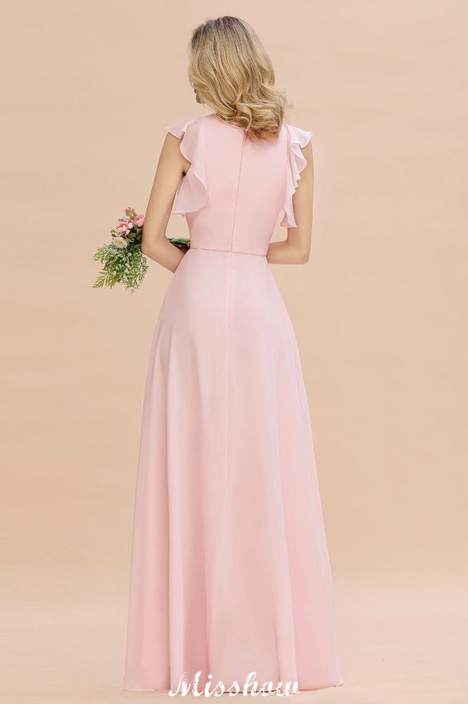 Vestido de dama de honor romántico sin mangas, largo hasta el suelo, sencillo, para boda