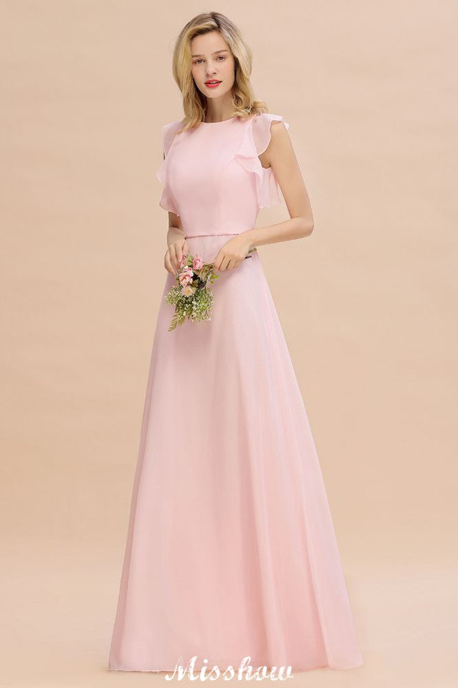Vestido de dama de honor romántico sin mangas, largo hasta el suelo, sencillo, para boda