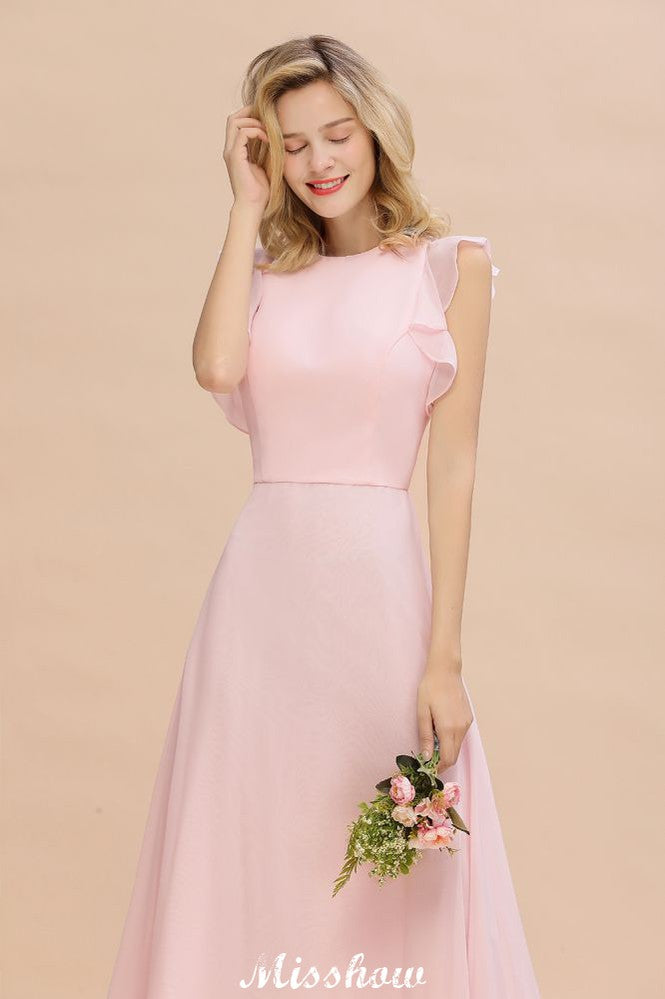 Vestido de dama de honor romántico sin mangas, largo hasta el suelo, sencillo, para boda