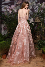 Romantisches A-Linien-Abendkleid mit abnehmbarer Schleppe und Trägern, ärmellos, bodenlang