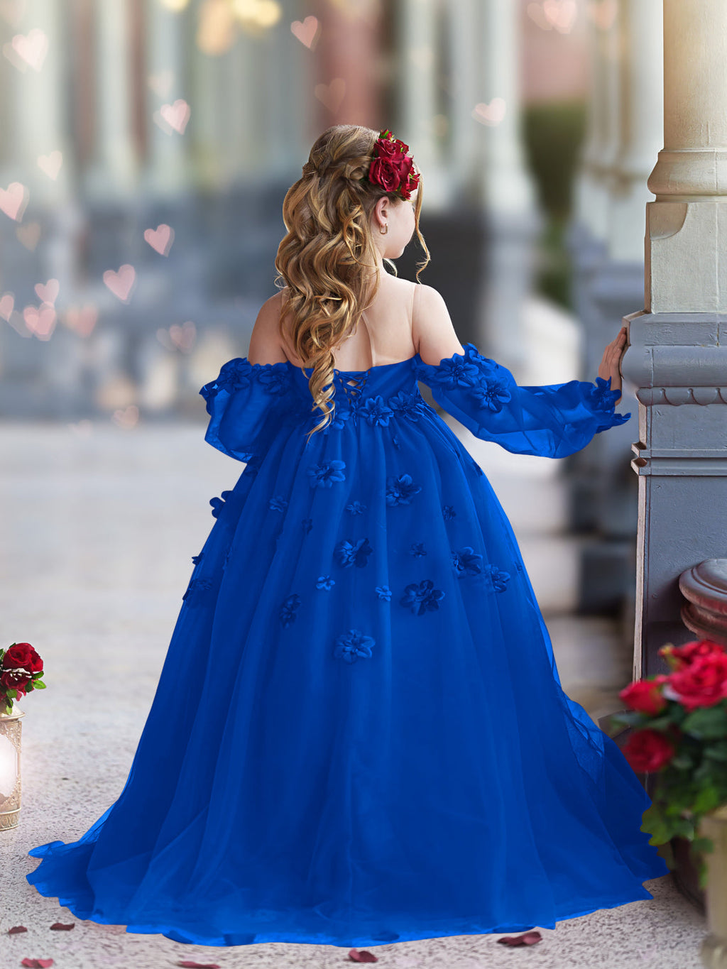 Vestidos de niña de las flores con vestido de princesa y flores en 3D