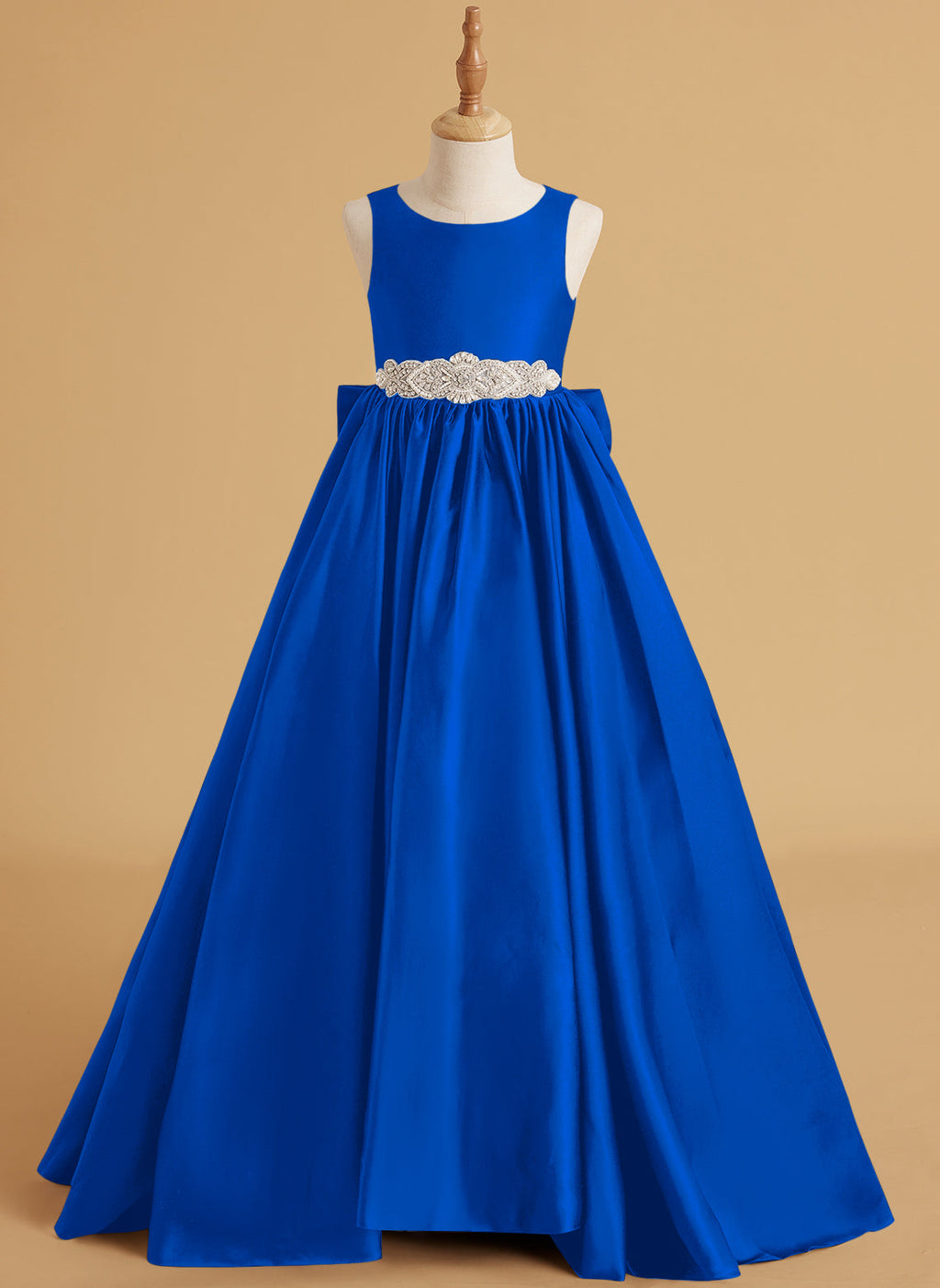 Duchesse-Linie/Princess-Linie Satin Sweep/Pinsel zug Blumenmädchenkleid 