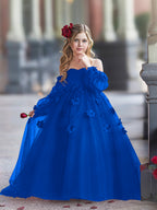 Vestidos de niña de las flores con vestido de princesa y flores en 3D