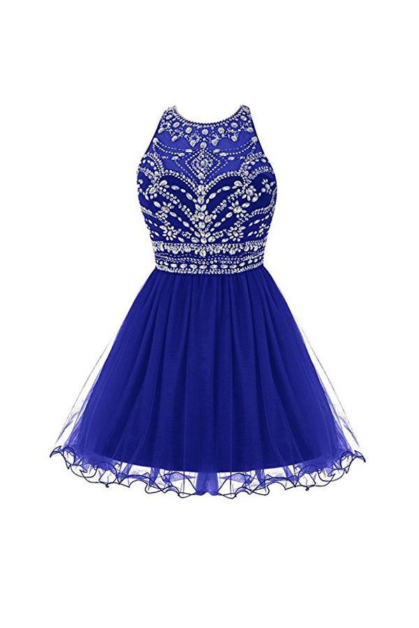 Royal Bule Tüll Homecoming Kleider 2016 Kurze Ballkleider PG045