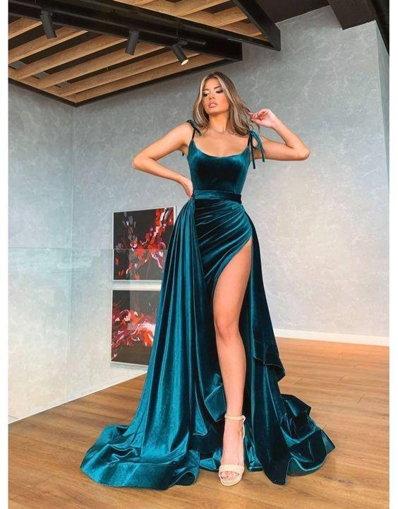 Sequin Long Sleeves Applique Mermaid Formal Prom Dresses