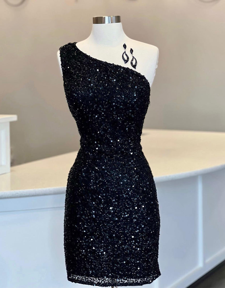 Zelda | Vestido ajustado de un solo hombro azul cielo para la fiesta de bienvenida