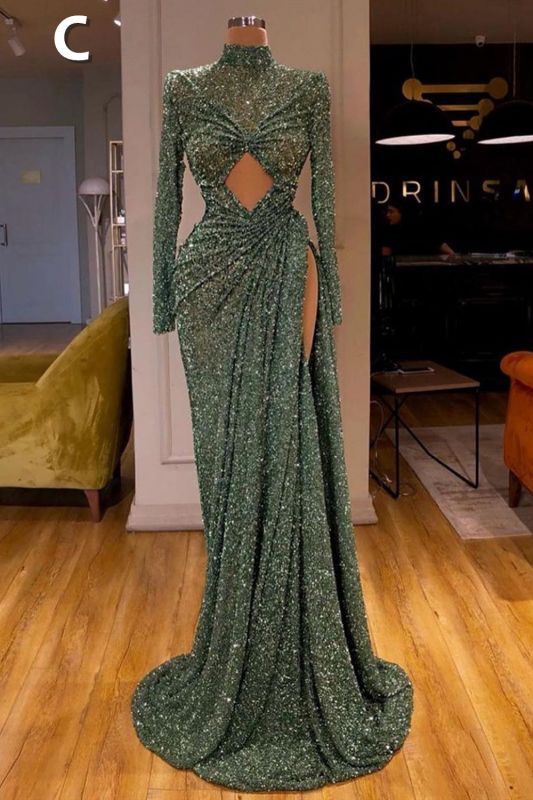 Sexy Langes Mintgrünes Pailletten Ballkleid Meerjungfrau