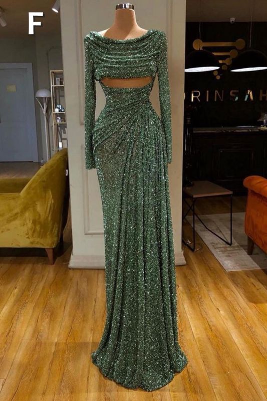 Sexy Langes Mintgrünes Pailletten Ballkleid Meerjungfrau