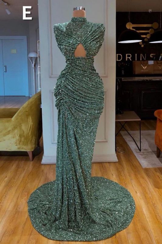 Sexy Langes Mintgrünes Pailletten Ballkleid Meerjungfrau