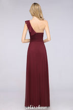 Vestido de dama de honor sexy, sin mangas, con escote en forma de corazón y un hombro, con volantes, para fiesta de boda en la playa