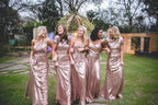 Sexy Sequined Bridesmaid Dresses Rose Gold Long Wedding Guest Dresses