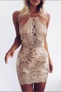 Sexy Sheath Sequins Mini Party Dress Homecoming Dress Graduation Dress PD407