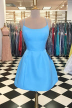 Sexy Spaghettiträger Kurzes Rosa Homecoming-Kleid mit Taschen PD102