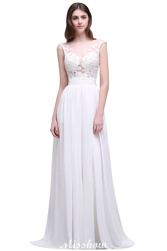 Vestidos de novia playeros de gasa con encaje transparente