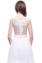 Vestidos de novia playeros de gasa con encaje transparente