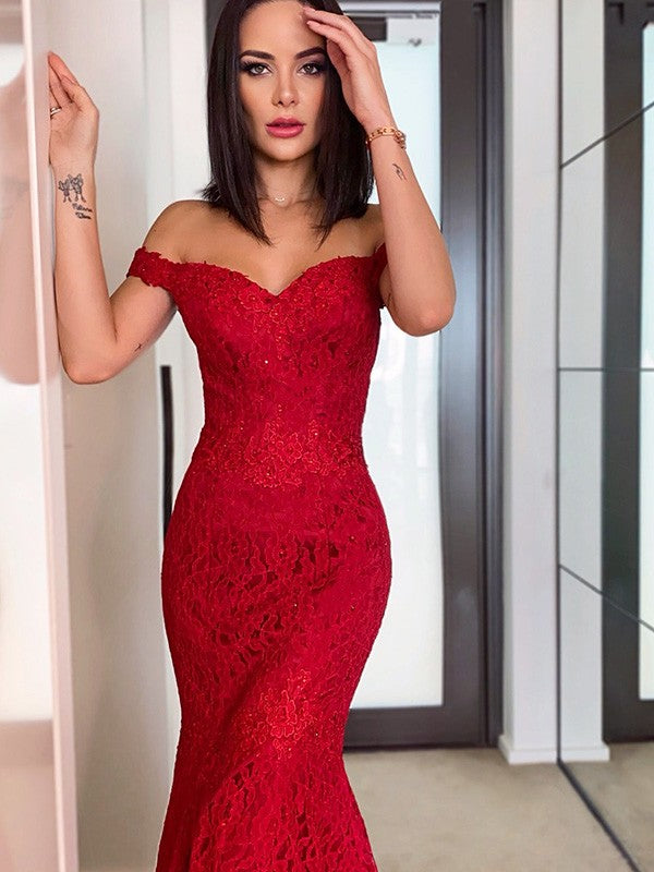 Vestidos de fiesta con volantes, encaje, sin mangas y hombros descubiertos