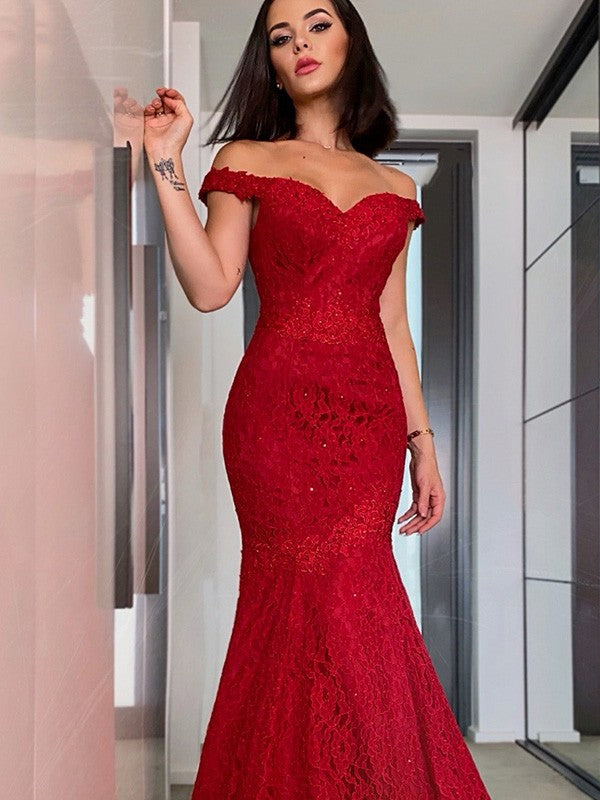 Vestidos de fiesta con volantes, encaje, sin mangas y hombros descubiertos