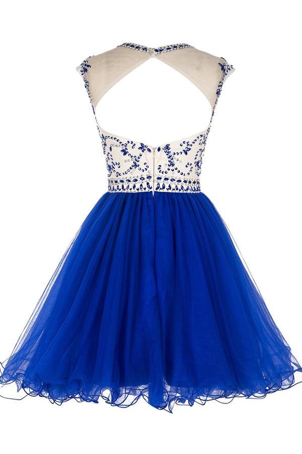 Vestidos cortos de tul con cuentas para el regreso a casa, vestidos de fiesta PG017
