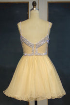 Vestidos de fiesta cortos de tul con escote en A, escote en forma de corazón y lentejuelas