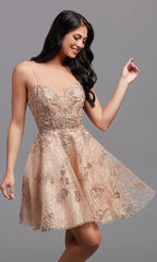 Kurzes goldenes Homecoming-Kleid SYH83