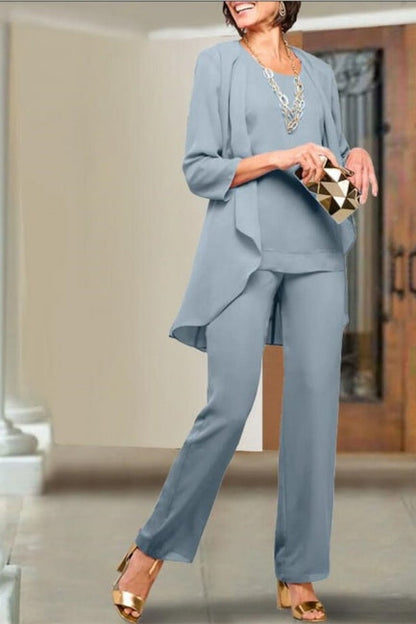 Simple Chiffon Mother Of The Bride Dresses Royal Blue Bridesmaid Jumpsuit