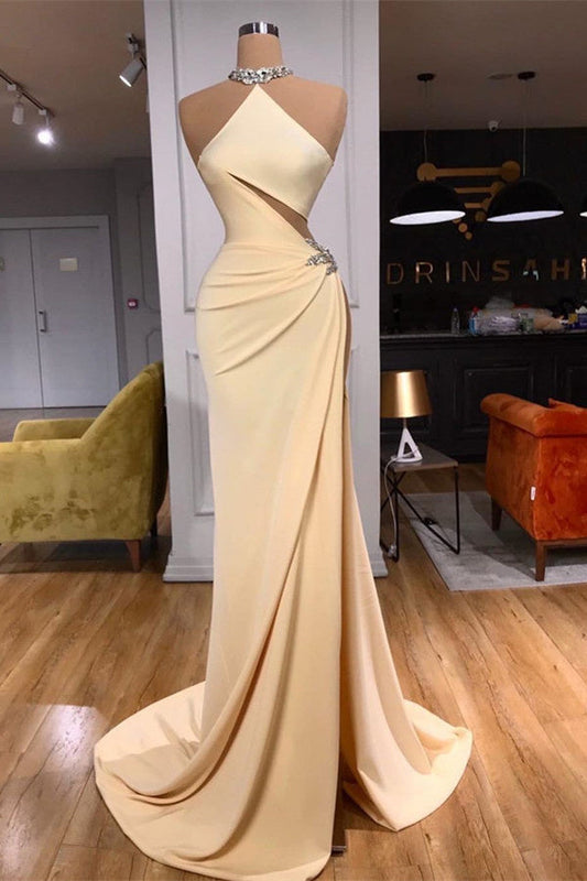 Schlichtes, elegantes, ärmelloses, langes Abendkleid