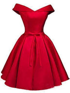 Einfaches schulterfreies Homecoming-Kleid in Blush aus Satin, Abschlusskleid PD288
