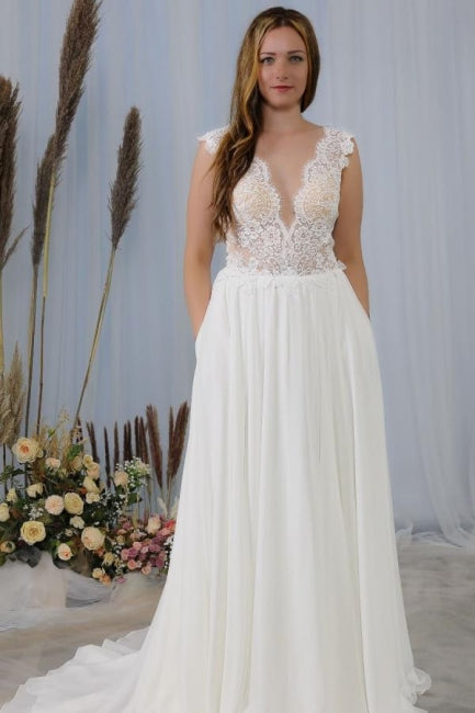 Schlichte Brautkleider mit Spitze | Sommerbrautkleider