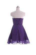 Einfaches trägerloses Brautjungfernkleid aus Chiffon, Heimkehrkleid PG039