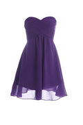 Einfaches trägerloses Brautjungfernkleid aus Chiffon, Heimkehrkleid PG039