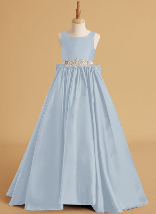 Duchesse-Linie/Princess-Linie Satin Sweep/Pinsel zug Blumenmädchenkleid 