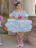 Vestido de fiesta/princesa de tul hasta la rodilla para niña de las flores de cumpleaños