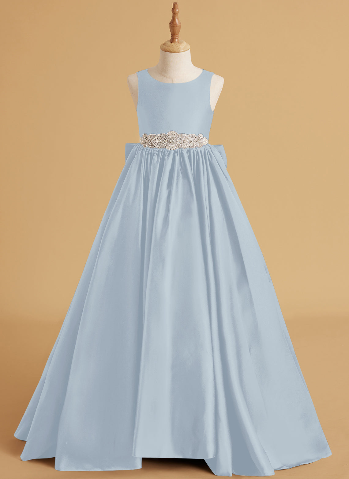 Duchesse-Linie/Princess-Linie Satin Sweep/Pinsel zug Blumenmädchenkleid 