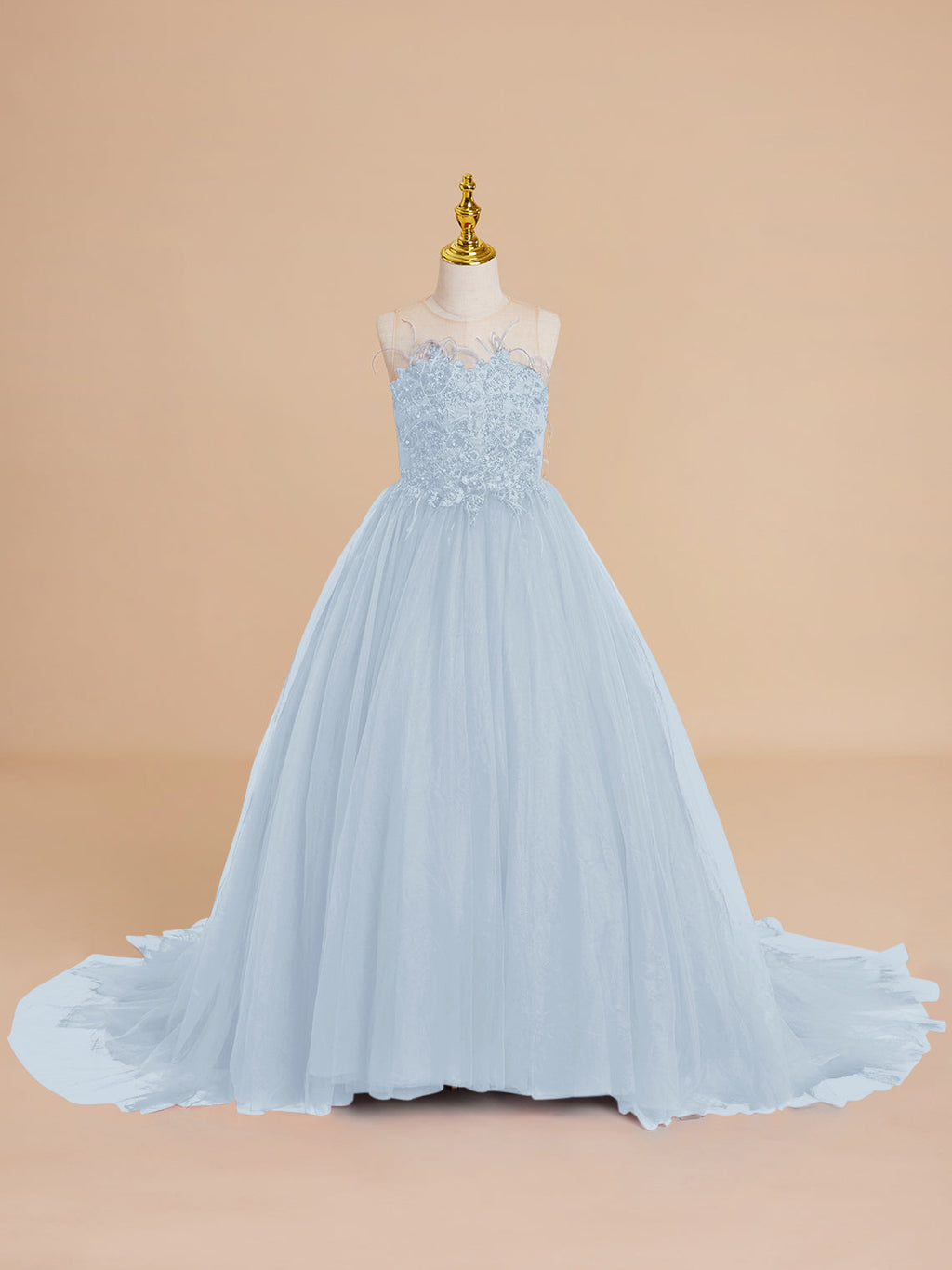 Duchesse-Linie/Princess-Linie Tüll Sweep/Pinsel zug Blumenmädchenkleid 