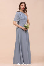 Sleeveless A-line Bridesmaid Dress Floor-Length Formal Dress