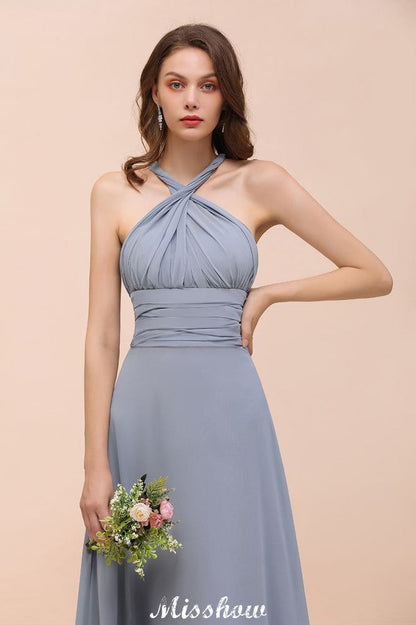 Vestido de dama de honor sin mangas, corte A, largo hasta el suelo, vestido formal