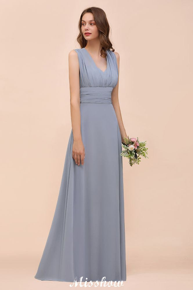 Vestido de dama de honor sin mangas, corte A, largo hasta el suelo, vestido formal