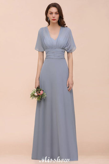 Vestido de dama de honor sin mangas, corte A, largo hasta el suelo, vestido formal