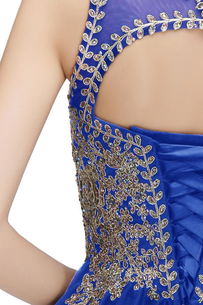 Ärmelloses Aline-Cocktailpartykleid mit funkelnden Perlen