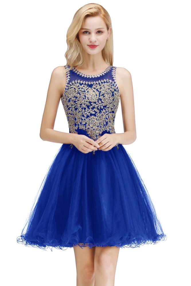 Vestido de cóctel sin mangas Aline con cuentas brillantes para regreso a casa