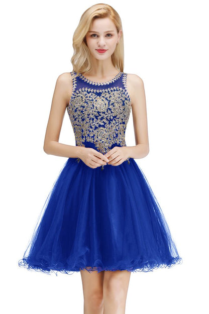 Ärmelloses Aline-Cocktailpartykleid mit funkelnden Perlen